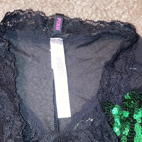Victoria’s Secret PINK lace front sheet back Four leaf clover cheeky panty - Picture 3 of 4